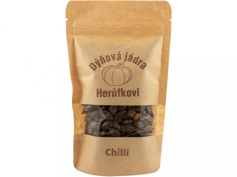 Tekvicové jadrá bez šupky, chilli