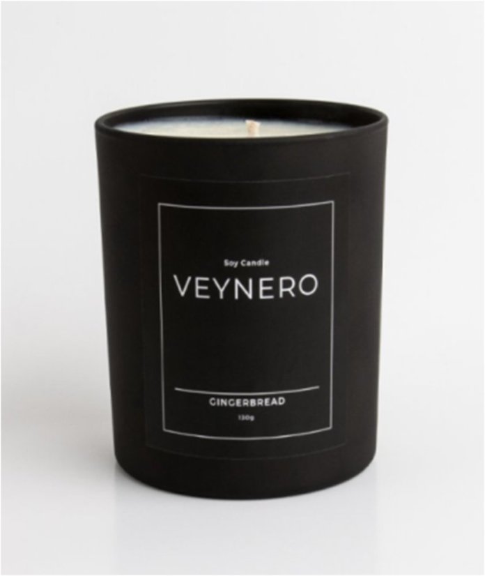 Veganská sójová svíčka Lux, Medový perníček, dřevěný knot